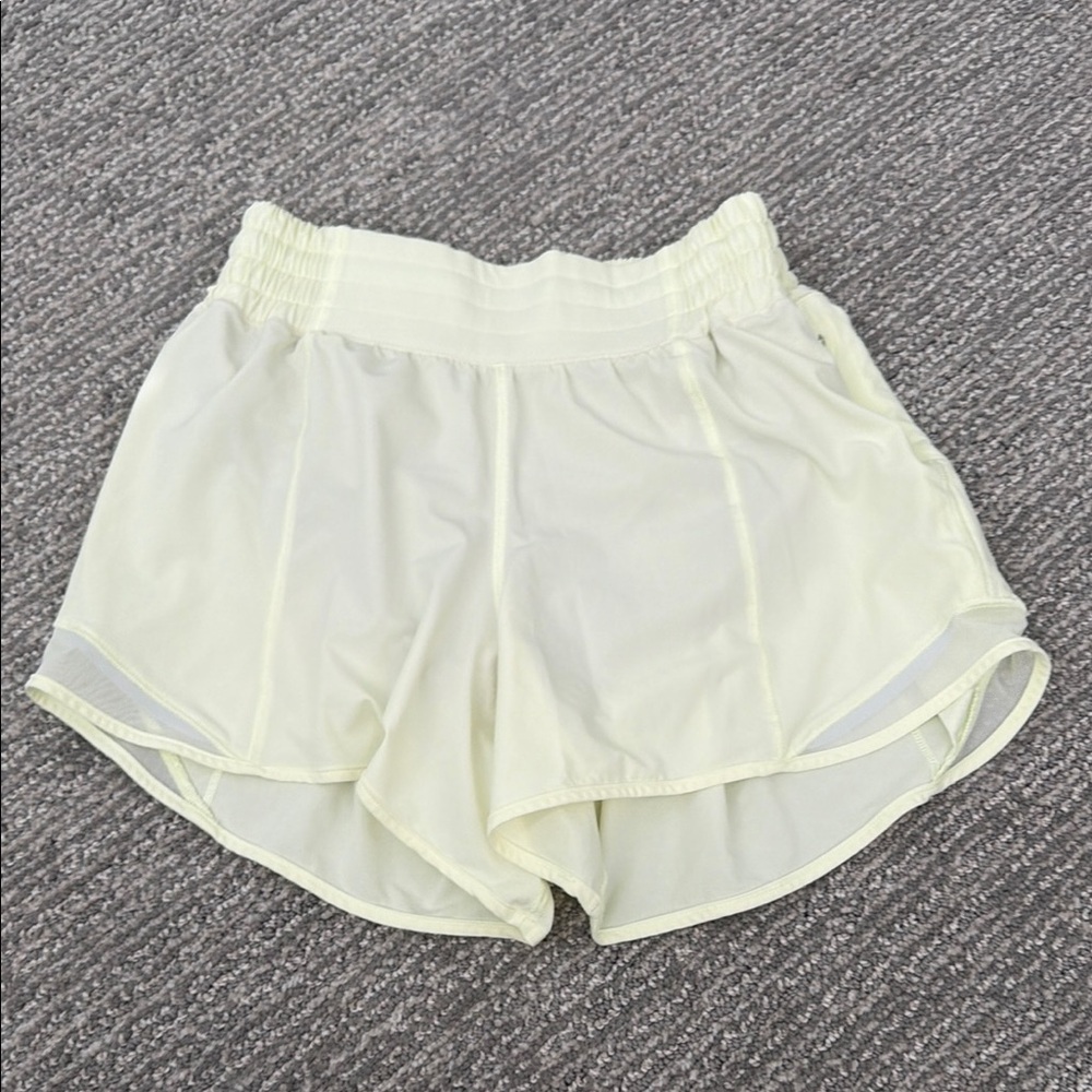Light Yellow Women's Lululemon Hottie hot Shorts